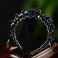 thumbnail image 1 of Diadema con para mujer Decoración de aro de pelo de cristal Favor de fiesta Diadema de Sombrero ancho hecho a mano para disfraces Negro, 1 of 8