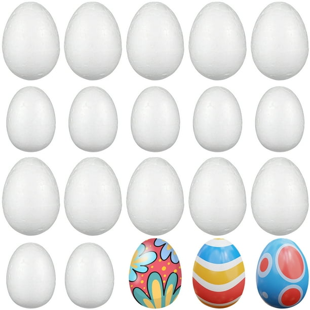 WORGEOUS 40 huevos de espuma, huevos de Pascua de espuma, huevos en blanco, huevos de espuma para manualidades de Halloween, adorno de huevo de Pascua sin terminar