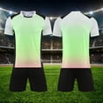 thumbnail image 2 of Zpanxa Boys Teal V-Neck Stripe Soccer Jersey and Navy Shorts Set 2 Piece Athletic Uniform Outfit, 2 of 6