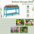 thumbnail image 5 of Costway HIPS Raised Garden Bed Poly Wood Elevated Planter Box with Legs, Storage Shelf Blue, 5 of 10