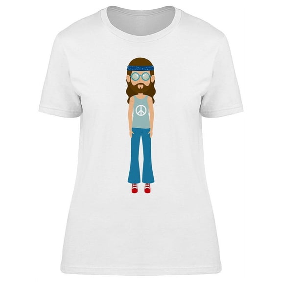 Hippie Bearded Man T-Shirt Women -Image by Shutterstock, Female XX-Large