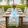 thumbnail image 4 of Table Runners 70 Inches Long Dress Scarves, Easter Farmhouse Coffee/Dining/Kitchen Table Decor, Holiday Table Runner, Spring Colorful Easter Eggs Bunny Butterfly Blue 13x70 Inch, 4 of 9