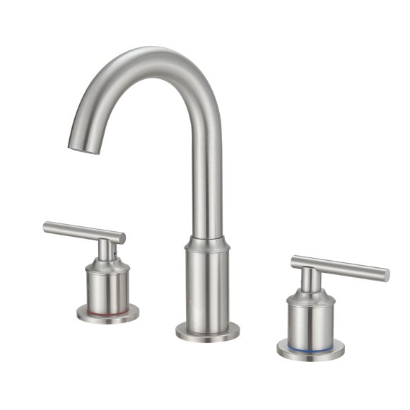Bathroom Faucets for Sink 3 Holeï¼Metal Drawing Faucet Suitable for 4-8 Inch Hole,Bathroom Faucet with 360Â° Swivel Spoutn,Pop-up Drain and Supply Lines