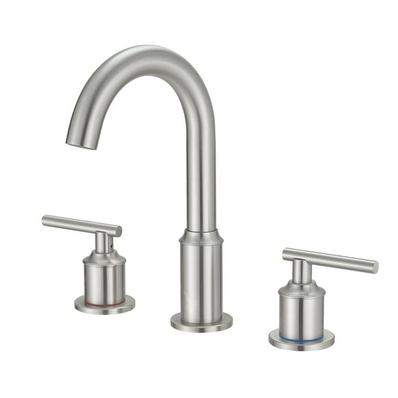 Bathroom Faucets for Sink 3 Holeï¼Metal Drawing Faucet Suitable for 4-8 Inch Hole,Bathroom Faucet with 360° Swivel Spoutn,Pop-up Drain and Supply Lines