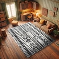 thumbnail image 3 of Ambesonne Southwestern Decorative Rug Carpet, Monochrome Cultural, 2' 2" x 3' 7", Black White and Blue Grey, 3 of 5