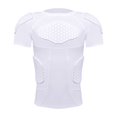 thumbnail image 1 of Breezora Sports Compression Shirt with Padded Chest Shoulder Back Guard for Football Basketball Baseball Training L Size White, 1 of 8