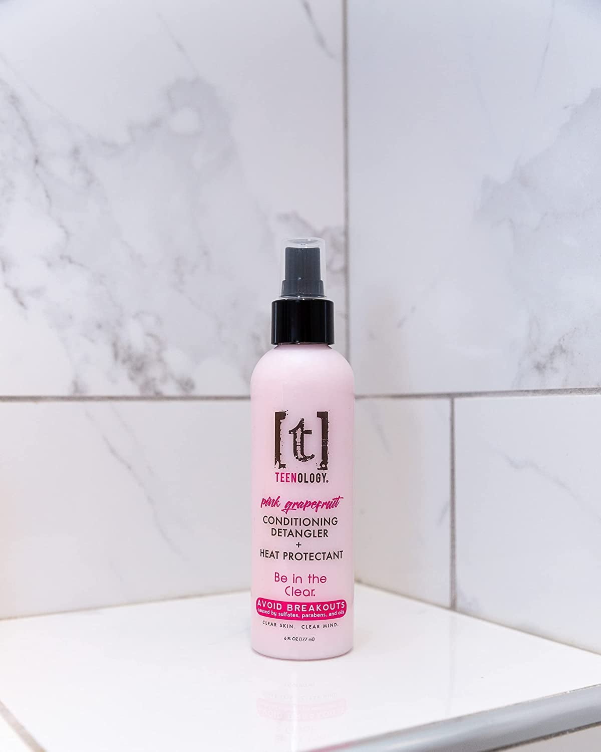 Teenology Leave-In Conditioning Detangler and Heat Protectant for Teens, Pink Grapefruit, 6 oz