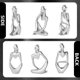 thumbnail image 3 of Estatua decorativa BMLCGJ Thinker de resina dorada de 12 cm, 3 of 7