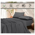 thumbnail image 4 of TiaGOC 100% Cotton Sheets for King Size Bed - Crispy Cooling Percale Sheets - Breathable & Durable King Sheet Set - Deep Pocket 18 Inches (Fits up to 21") - Dark Gray - 4 Pieces, 4 of 8