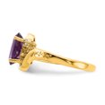 thumbnail image 4 of Primal Gold 14 Karat Yellow Gold 9x7mm Oval Amethyst and AA Diamond Ring, 4 of 7