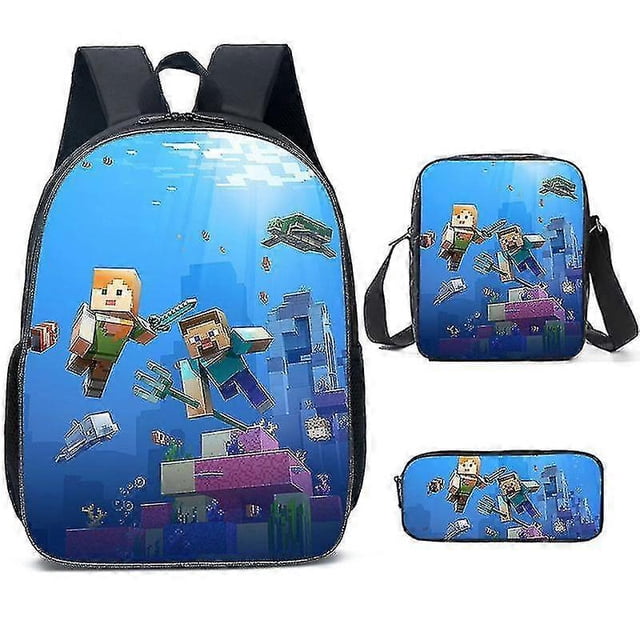 Mochila para periféricos del juego Minecraft, conjunto de tres piezas, alta calidad, alta calidad
