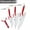 Red White, variant on 3-Piece Sharp Ceramic Knife Set with Covers - Stain Resistant White Blade Rust Proof Kitchen Knives Household Vegetables Slicing Tool