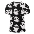 thumbnail image 4 of Handshe T-Shirt Graphique d'Halloween pour Homme à Col Rond et Manches Courtes - Blouse Confortable, 4 of 5