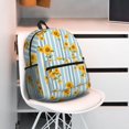 thumbnail image 6 of Daiia Blue White Striped Sunflower School Backpack for Men Women, Unisex Large Waterproof Bookbag Schoolbag Casual Daypack for High School/College/Teens/Travel/Work Black, 6 of 8