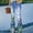 Green, variant on Women's Stretchy High Waisted Wide Leg Jeans Green L(US:8)