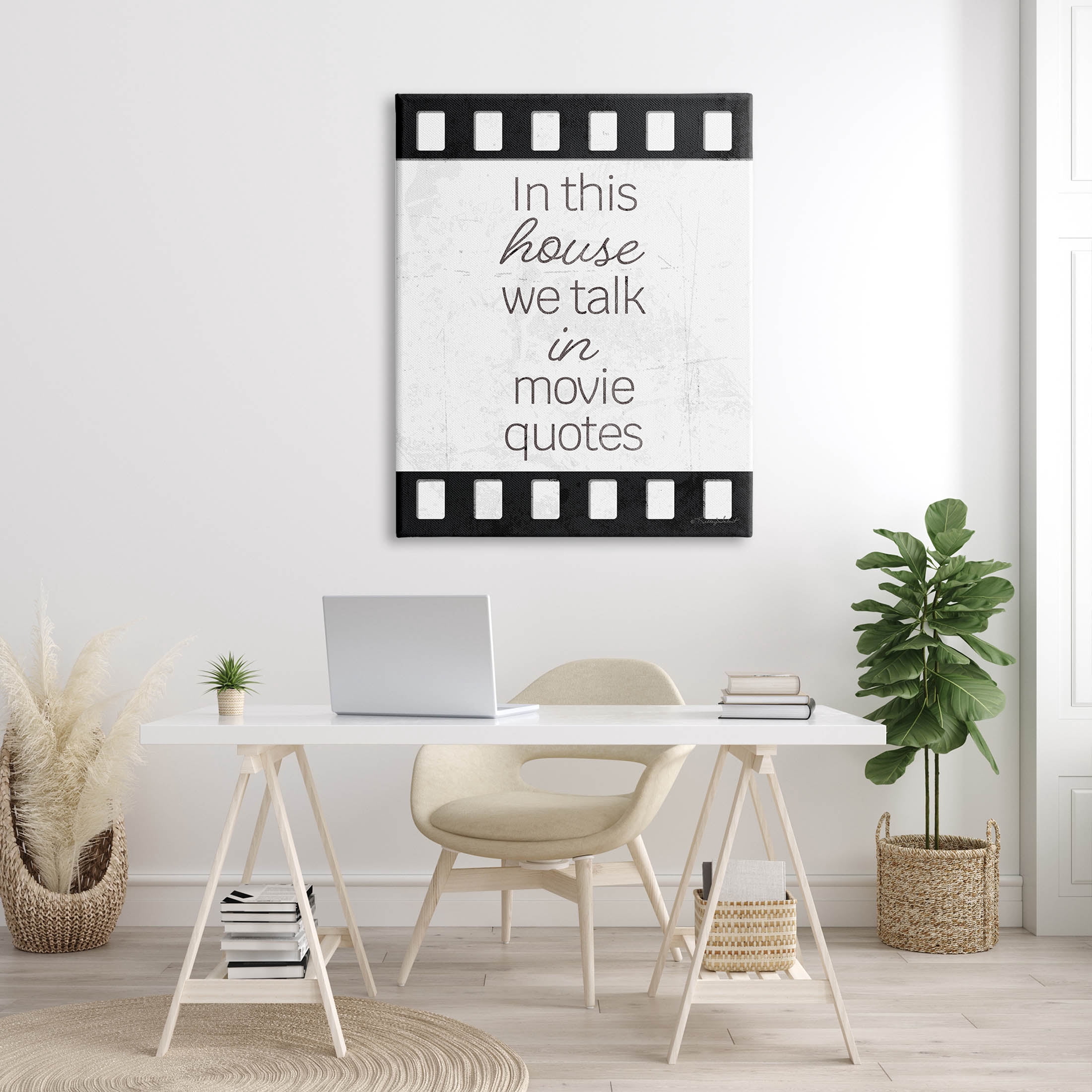 In This House Movie Quotes Phrase Typography Graphic Art Gallery Wrapped Canvas Print Wall Art