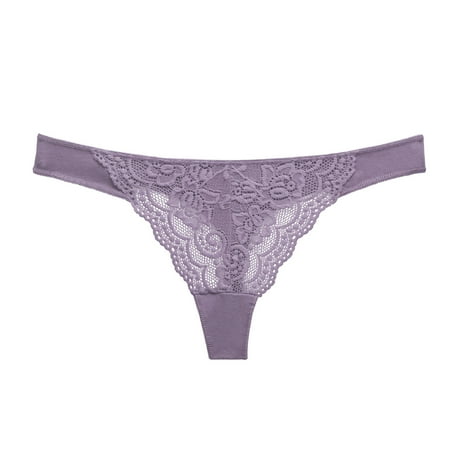 

IROINNID Thong Underwear For Women High-Cut Sexy Lace Panties Leisure Solid Color Invisible Panties