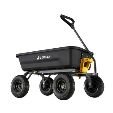 Gorilla Carts 4 Cu. ft. Poly Garden Dump Cart, 600 lbs. Capacity, 35 in. x 22 in. Bed, 10 in. Tires
