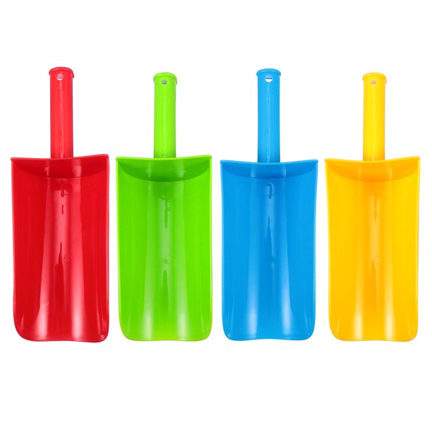 KAKOWELY 4 palas de arena de juguete con mango corto para niños, juguetes de playa de verano