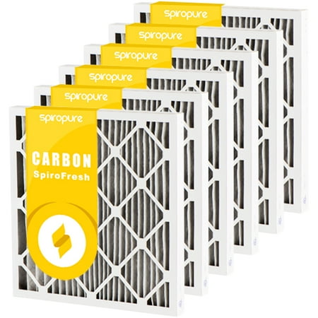 

SpiroPure 8x16x2 MERV 8 Odor Reduction Air Filters - Made in USA (6 Pack)