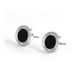thumbnail image 1 of Pendientes de plata negra para hombre y mujer, sencillos pendientes de pareja de plata 925 con corte de piedra cruda brillante, diseño versátil, construcción duradera, 1 of 5