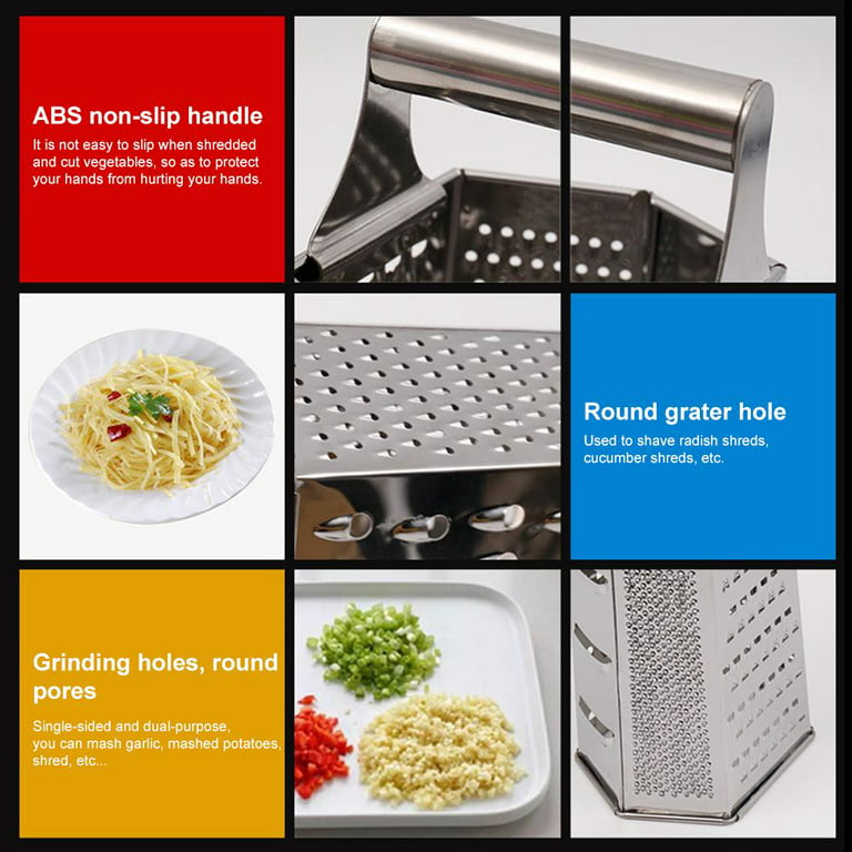 Cone Cheese Grater with Handle - Stainless Steel Triple Function Wood  Handle Parmesan Shaver Non-Slip Rubber Bottom Hand Held Multifunction  Vegetables
