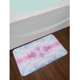 thumbnail image 2 of Pastel Bath Mat, Whimsical Fantasy Pattern with Ring Shapes Dots Random Circles Dreamlike, Non-Slip Plush Mat Bathroom Kitchen Laundry Room Decor, 29.5 X 17.5 Inches, Pale Pink Aqua White, Ambesonne, 2 of 2