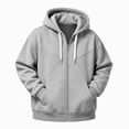 thumbnail image 6 of Men's Fleece Full Zip Hoodie, Fall Long Sleeve Hooded Sweatshirt Coat, Loose Causal Hoodie Jackets with Pockets, 6 of 7