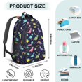 thumbnail image 5 of Dinosaur and Planets Blue Pattern Backpack for School, Cute School Bag with Adjustable Shoulder Straps and Padded Back, 16.9"x12.6"x5.9", 5 of 5