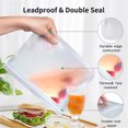 thumbnail image 4 of TETOU 5Pcs Reusable Silicone Bag, Leakproof Ziplock Food Storage Bags PEVA Freezer Bags for Sandwich Snack Vegetable Meat Cheese Lunch Kitchen Marinate Food Travel - 5XL, 4 of 7