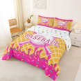 thumbnail image 2 of Erosebridal Hot Pink Dripping Waffle Pink Baseball & Bat Sketch Graphic Queen Comforter Set 3pcs, Sport Graphic Bedding Comforter Set for Girls Kids,Lightweight Room Decor, 2 of 6