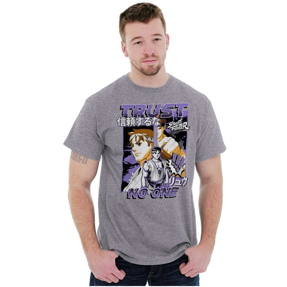 Street Fighter Ryu Trust No One Men's Graphic T Shirt Tees Brisco Brands S