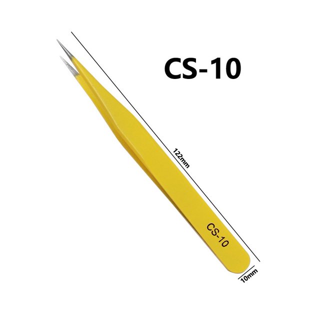 1PC Stainless Steel Industrial Anti-static Tweezers Curved Straight Tip Forceps
