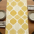 thumbnail image 5 of Table Runners 36 Inches Long Dress Scarves, Yellow Geometric Farmhouse Kitchen Table Runner, Short Coffee Tablerunners, Morocco Modern Abstract Plaid Art 13x36 Inch, 5 of 9