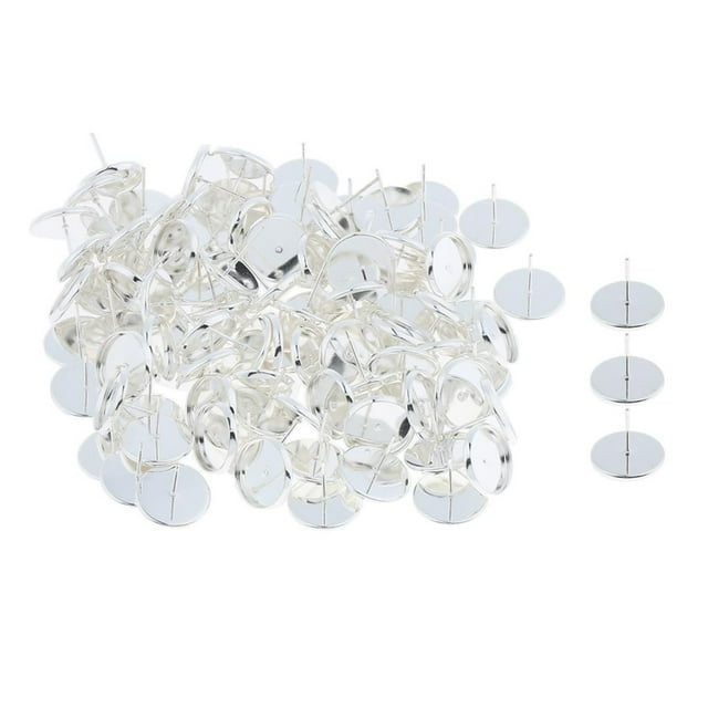 Esquirla 100/pack Boucles d'Oreilles Cabochon Base Post Findings 10mm