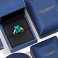 thumbnail image 5 of Gem Stone King 5.80 Cttw Emerald Cut Green Nano Emerald and White Moissanite 3 Stone Ring for Women | 925 Sterling Silver | Three Stone Wedding Engagement Anniversary Promise Ring for Women | Size 8, 5 of 7
