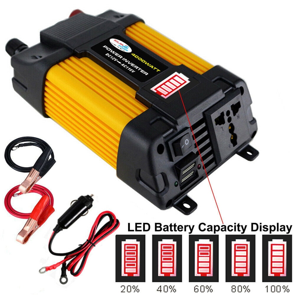 DFITO DF6000 12V 500W Continuous 6000W Surge Power Inverter with LED Battery Display for Car