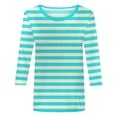 thumbnail image 3 of Hauts pour Femmes Chemises Mi-Longues Manches Trois Quarts Chemises Graphiques T-Shirts T-Shirts Décontractés Hauts Tunique à Col Rond Femmes Haut Chemises à Manches Longues Course Chemise à Manches Longues Femmes Courte Femmes Ample, 3 of 3