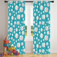 thumbnail image 5 of Baseballs and Stitches Green Pattern Insulated Teens Curtains Set Of 2, Bedroom Essentials, Toddler Room Decor 42"x84", 5 of 5