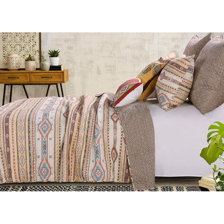 Barefoot Bungalow Painted Desert Reversible Quilt Set - Twin/XL Rose Southwestern Bedding