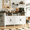 White, variant on Frmobepts Farmhouse Sideboard Buffet Cabinet, Barn Doors Storage Cabinet with Open Shelf, 55'' Wood Coffee Bar Microwave Station for Kitchen, Living Room, Hallway, Cherry