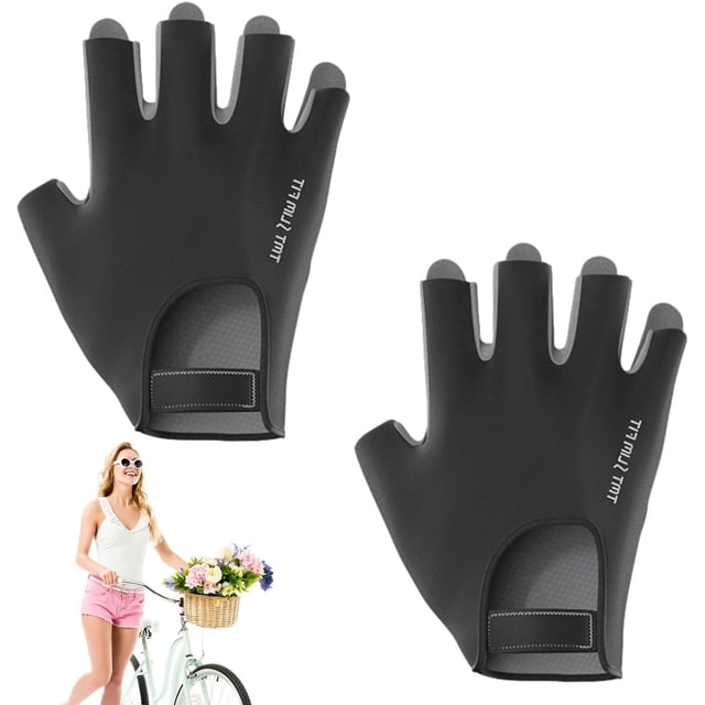 HUGFEGWE Half Finger Cycling Gloves - Horse Riding Workout Mitts - Exercise Gloves Motorcycle Gloves, Anti-Slip Exercise Gloves for Motorcycle Gym CJB91-32794