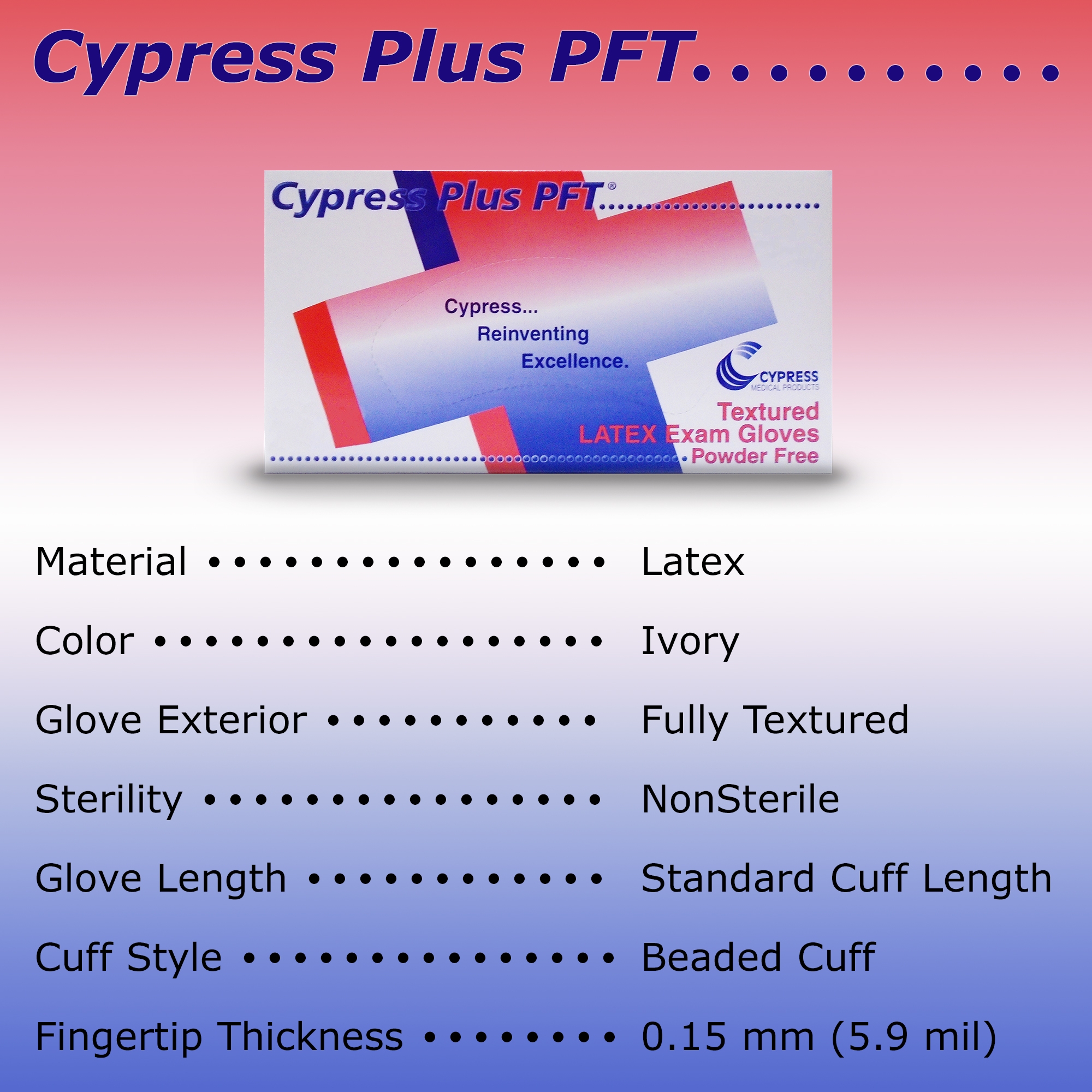 Cypress Plus Latex Exam Gloves Disposable, Powder-Free Medical Gloves - Ivory, Size Small, 100 Count, 1 Box