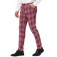 thumbnail image 4 of Pantalones de vestir a cuadros para hombre INSPIRE CHIC, formales, impresos, de cuadros, 32 burdeos, 4 of 7