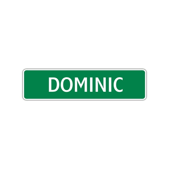 Dominic Boys Letter Printed Label Indoor Outdoor Children Name Wall Plaque Decoration Aluminum Sign 4"x13.5"
