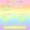 thumbnail image 3 of Protractor and Ruler Set - 4 Piece Geometry Ruler Kit, 8 Inch Straight Ruler with Triangle Rulers and 180 Degree Protractor, Plastic Measuring Tool for Office Engineering Drawing, 3 of 8