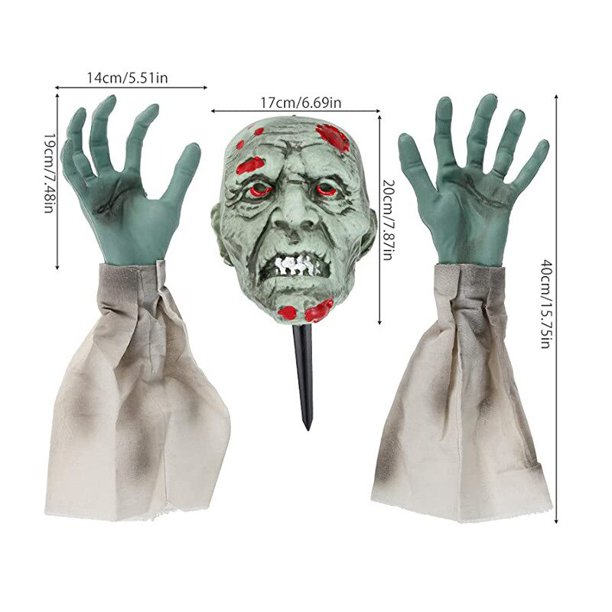Muñeca terrorífica de Halloween, decoración de terror para insertar, fantasma oscilante grande, Control de voz, decoración al aire libre, hogar, jardín, accesorios de miedo