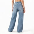 thumbnail image 3 of Karymi Sweatpants Women High Waist Wide Leg Jeans, Casual Washed Straight Leg Denim Pants with Raw Hem, Loose Fit Floor-Length Trousers with Pockets Running Shorts for Women, 3 of 8
