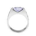 thumbnail image 3 of High polished (no plating) Stainless Steel Ring with AAA Grade CZ in LightAmethyst for Women Style TK3780 Size 6, 3 of 5