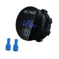 thumbnail image 1 of Monitor de voltaje digital para coche, 12 V, 24 V, fácil de montar, resistente y comprobador de voltímetro. azul, 1 of 9